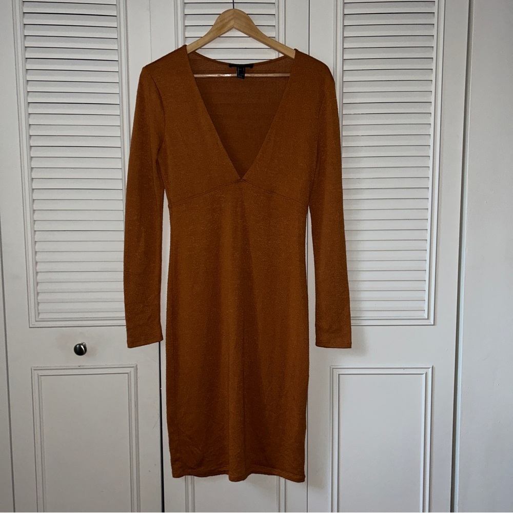 Orange form-fitting Fall Dress
